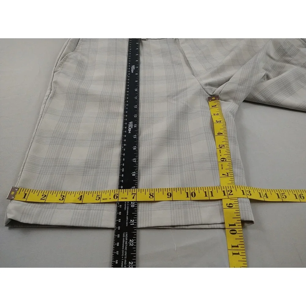 Hagger Dress Shorts Men's 42 Beige Plaid‎ Classic Pockets Travel